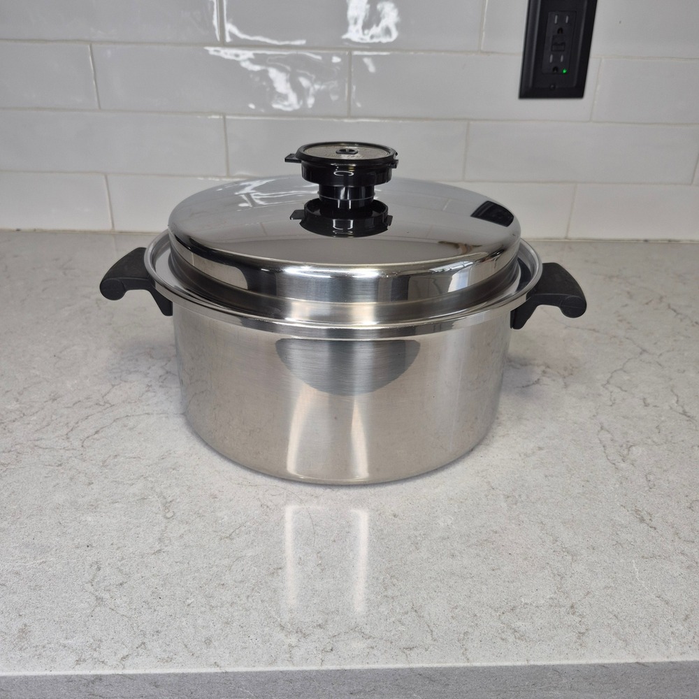 Society Temp-Tone Thermium Multi-Plex Stock Pot Vented Lid Stainless Steel USA